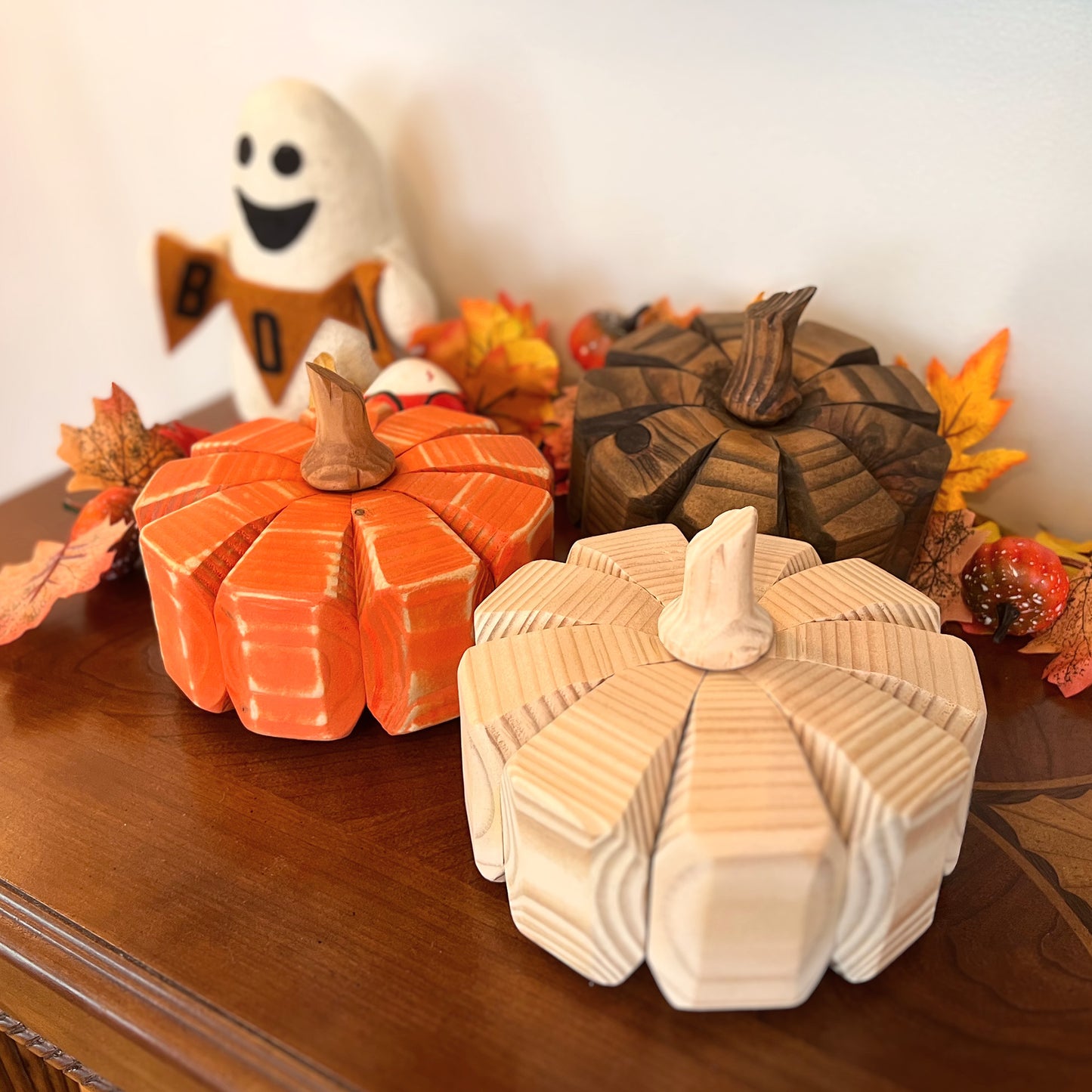 Rustic Wooden Pumpkin