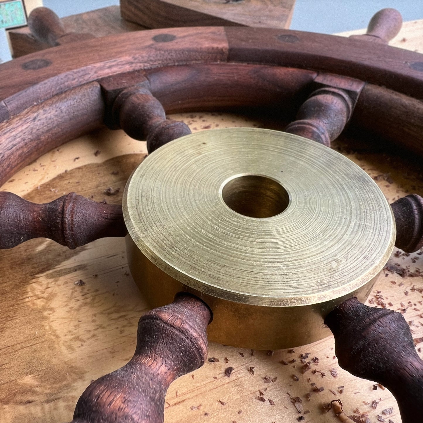 Ship Wheel - Reclaimed Walnut