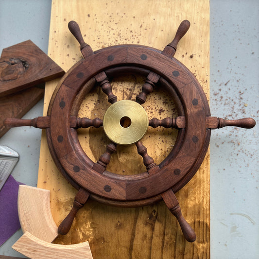 Ship Wheel - Reclaimed Walnut